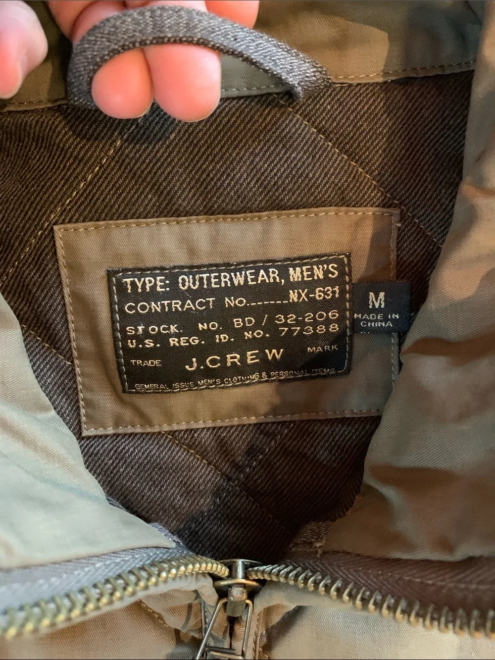 J. Crew Quilted Men's Olive Green Vest Jacket - Lightweight Layering